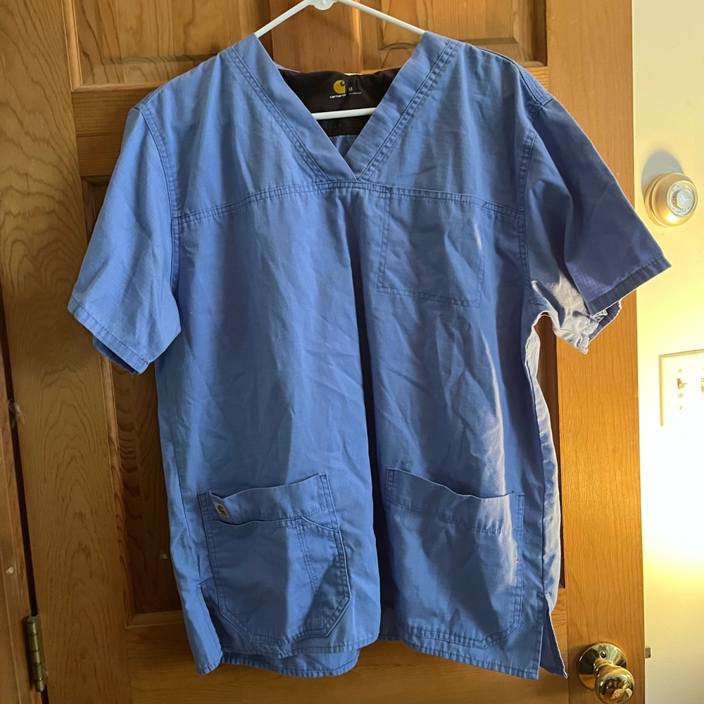 Carhartt ripstop men’s scrub top in blue size medium